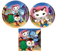 CUCUBA 8 Piatti di Carta Grandi Stoviglie+8 Piatti Medi+20 Tovaglioli Festa Compleanno Tema Cartoon Sceriffa Sheriff Callie Callie's Wild West