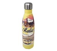 CUCUBA Bottiglia Borraccia Termica Italia Design Artistico Città Principali e Monumenti Italiani Milano Roma Venezia Verona Firenze in Acciaio Inossidabile 500ml