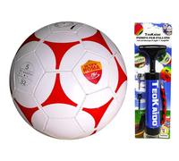 CUCUBA Pallone da Calcio Lucido Io Tifo Roma per Allenamento o Partita Misura Size 5 Diametro 23 cm Taglia 5 con Pompa Portatile per Gonfiaggio Rapido con Prolunga 2 Aghi ed un Augello