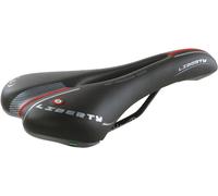 CUCUBA Sella Sellino Montegrappa con Foro Anti-Prostatico per Bici da Corsa Trekking, Cross e MTB in Pelle Sintetica MOD. Liberty Nero