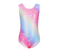 Cucudy Body da ginnastica per ragazze a maniche lunghe/senza maniche sfumato colore diamante body danza balletto ginnastica atletica body per bambini 5 6 7 8 9 10 11 12 anni
