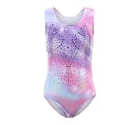 Cucudy Body da ginnastica per ragazze a maniche lunghe/senza maniche sfumato colore diamante body danza balletto ginnastica atletica body per bambini 5 6 7 8 9 10 11 12 anni