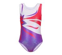Cucudy Body da ginnastica per ragazze a maniche lunghe/senza maniche sfumato colore diamante body danza balletto ginnastica atletica body per bambini 5 6 7 8 9 10 11 12 anni