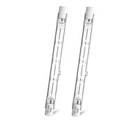 CucuGo Confezione da 2 R7s Lampadine Alogene 500W 118mm, J118 T3 Doppia Testa Lampadina Lineare Dimmerabile Bianco Caldo 2800K, 11000LM per Proiettori, Luci del Paesaggio, Lampade da Pavimento
