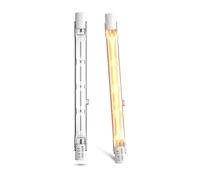 CucuGo Lampadina alogena R7S, 118 mm, dimmerabile, 300 W, AC220-240 V, R7s, lineare, luce bianca calda, 2800 K, per l'illuminazione di casa, lavoro, sicurezza, lanterna da strada, ecc. (2 pezzi)