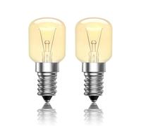 CucuGo Lampadina E14 Dimmerabile per Lampada di Sale e Forno 300 Gradi, T25 E14 Luce Calda 2700K per Frigorifero, 220-240V, 2 Pezzi