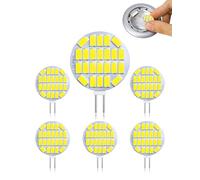 CucuGo Lampadine LED G4 3W, AC/DC 12V-24V, 400LM Bianco Freddo 6500K, Equivalente a 30W Alogene, Non Dimmerabili, Lampadine a Doppio Puntale G4 per Pensili, Lampadari, Camper, Confezione da 6