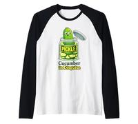 Cucumber in Disguise Funny Pickle Character Maglia con Maniche Raglan