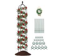 Cucumber Trellis, Tomatoes Trellis, Metal Adjustable Height Frame, Gardening Growing Supplies, Durable Plant Support, Easy Assembly, for Grape, Pea, Bean, Cucumber, (Steel Pipes/PP Coating)
