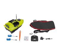 CuCummoo Barca per esche da pesca, 600 m, telecomandata, in ABS, con telecomando GPS a 99 punti, barca per pesca notturna, con faro di ricerca e 2 5200 mAh, motore da 52 W