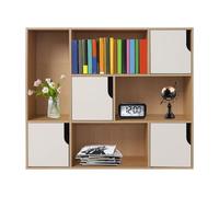 CuCummoo Libreria con 9 scomparti, scaffale con 4 ante magnetiche, scaffale a cubi, divisorio in piedi per soggiorno, sala studio e cameretta dei bambini, scaffale per ufficio per libri