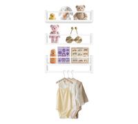 CuCummoo Mensola da parete per cameretta dei bambini, set di 3-40 cm, libreria per bambini, in legno, per sala giochi, soggiorno, camera da letto, cucina (bianco)