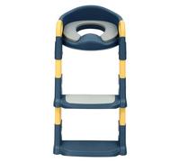 CuCummoo Regolabile in altezza per bambini, con cuscino in poliuretano rimovibile, stabile e antiscivolo e maniglia di sicurezza, per bambini, sedile WC con scale (blu)