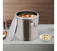 CuCummoo Serbatoio termico in acciaio inox da 40 l, secchio isolato, scalda con coperchio per viaggi all'aperto, caffè, buffet, per cioccolata calda, tè freddo, tè al latte, argento