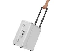 CuCummoo Valigetta da pilota con serratura e ruote, trolley in alluminio con asta telescopica, valigetta, valigetta da lavoro, per uso quotidiano