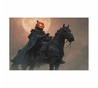 CUDAOO Decorazione da parete spettrale di Halloween murale moderna Cavalcata della Zucca Per Casa Soggiorno Camera Da Letto Cucina Bagno(nero51)-60x80cm Non incorniciato