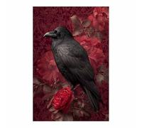 CUDAOO Decorazione da parete spettrale di Halloween murale moderna Fiore del nido del corvo Per Casa Soggiorno Camera Da Letto Cucina Bagno(rosso162)-20x30cm Non incorniciato