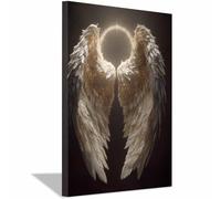 CUDAOO dipinto su tela minimalista Ombra di Ali dell'Anello d'Oro quadro arte murale, Quadri Moderni,per soggiorno, casa, ufficio, appartamento decorazione(bianco)-60x80cm Incorniciato