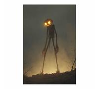 CUDAOO Pictures Decorazioni murali Poster di Halloween in tela spettrale Meloni con Lunghe Ombre arte della parete per casa, festa, di celebrazione(marrone226)-40x60cm Non incorniciato
