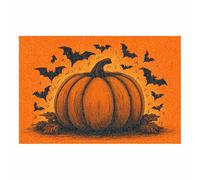 CUDAOO Pictures Decorazioni murali Poster di Halloween in tela spettrale Meloni e pipistrelli arte della parete per casa, festa, di celebrazione(giallo49)-60x80cm Non incorniciato