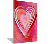 CUDAOO Poster su tela significativo, stampa su tela astratta a forma di cuore Cuore a vortice colorato Per un soggiorno o uno studio, arte murale unica(rosso274)-20x30cm Incorniciato