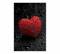 CUDAOO Poster su tela significativo, stampa su tela astratta a forma di cuore Cuore Rosso Rugiada Per un soggiorno o uno studio, arte murale unica(rosa shocking239)-60x80cm Non incorniciato