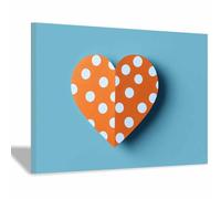 CUDAOO Poster su tela significativo, stampa su tela astratta a forma di cuore Cuori a pois Per un soggiorno o uno studio, arte murale unica(giallo99)-20x30cm Incorniciato