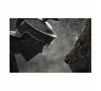 CUDAOO Quadro Animali Leoni Immagini Moderni Murale Scontro tra umani e leoni per soggiorno, cucina, decorazioni per la casa(grigio04)-60x80cm Non incorniciato