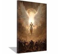 CUDAOO Quadro Su Tela Da Angelo della legione stampe moderne e poster, Wall Art for Living Room Corridoio dell'appartamento Home Decoration(beige)-60x90cm Incorniciato