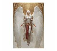 CUDAOO Quadro Su Tela Da Dio Marziale con Ali del Cielo stampe moderne e poster, Wall Art for Living Room Corridoio dell'appartamento Home Decoration(bianco)-60x80cm Non incorniciato