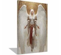 CUDAOO Quadro Su Tela Da Dio Marziale con Ali del Cielo stampe moderne e poster, Wall Art for Living Room Corridoio dell'appartamento Home Decoration(bianco)-60x90cm Incorniciato