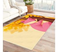 CUDAOO Tappetino a pelo corto vintage per interni pieghevole Abbraccio di Volpe Rosa decorazione per casa, cucina, pavimento, antiscivolo, lavabile(rosa)-240x300cm