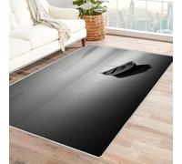 CUDAOO Tappetino a pelo corto vintage per interni pieghevole Barche solitarie ancorate per camera da letto, soggiorno, corridoio, ingresso(In bianco e nero)-60x90cm