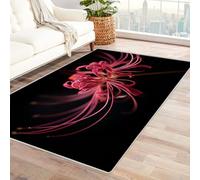 CUDAOO Tappetino a pelo corto vintage per interni pieghevole Fiori dall'altra riva decorazione per casa, cucina, pavimento, antiscivolo, lavabile(Rosso rosa)-240x300cm