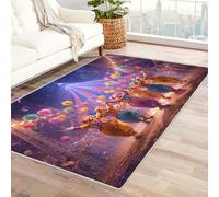 CUDAOO Tappetino a pelo corto vintage per interni pieghevole Gioia del circo per camera da letto, soggiorno, corridoio, ingresso(Multicolore)-120x180cm