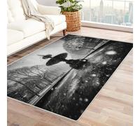 CUDAOO Tappetino a pelo corto vintage per interni pieghevole Primavera nevosa per camera da letto, soggiorno, corridoio, ingresso(In bianco e nero)-210x300cm