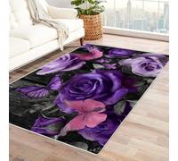 CUDAOO Tappetino a pelo corto vintage per interni pieghevole Rosa viola per camera da letto, soggiorno, corridoio, ingresso(Violetta)-180x240cm