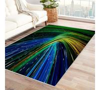 CUDAOO Tappetino a pelo corto vintage per interni pieghevole Vortice di luci per soggiorno, camera da letto, cucina, antiscivolo(Multicolore)-210x300cm