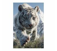 CUDAOO Tigre Quadri su Tela Quadri Astratti Animali Multicolori Stampe su Tela Cucciolo di cresta innevata per La Decorazione del Soggiorno Oggettistica(Bianco e nero245)-40x60cm Non incorniciato