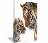 CUDAOO Tigre Quadri su Tela Quadri Astratti Animali Multicolori Stampe su Tela Tigre Genitore-Figlio per La Decorazione del Soggiorno Oggettistica(arancione206)-60x90cm Incorniciato
