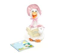 Cuddle Barn - Madre oca lettura lungo (rosa) | Uccello peluche animato con movimento della bocca recita 7 filastrocche, viene fornito con libro di bordo, 35,6 cm