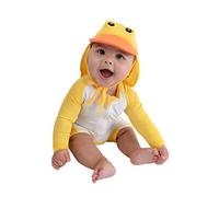 Cuddle Club Costume Neonata UV UPF 50+ Asciugatura Rapida, Lavabile in Lavatrice - Papero - Giallo 3-6 Mesi