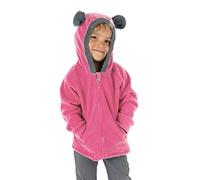 Cuddle Club Giacca/Felpa Bimbo e Neonato in Pile - 0-5 Anni- Vestiti Neonato Maschio e Femmina - Felpa Neonato/Bimbo con Zip - BearFleeceJacketPink5T