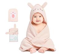 Cuddlebug Accappatoio Neonato con Cappuccio e Lavetta - 100% Spugna di Cotone per Neonati e Bambini - Asciugamano Neonato Super Morbido e Assorbente - Essenziali Bagnetto (85x85cm) - Coniglietto