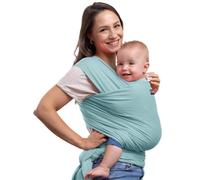 CuddleBug Baby Wrap - Fascia Porta Bebe - Fascia Bebe Morbida ed Elastica- Carrier Bebè - Marsupio Neonato e Bambino - Adatto da 3 a 15 kg - Taglia Unica - Marsupio Bambino Ergonomico (Mint)