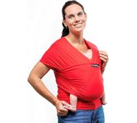 CuddleBug Fascia Porta Bebé Neonato e Bimbi fino a 16 Kg - Fascia Neonato per Trasporto a Mani Libere - Marsupio Bambino a Fascia - Ideale come Regalo Nascita e Baby Shower (Rosso/Red)