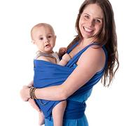 CuddleBug Fascia Porta Bebé Neonato e Bimbi fino a 16 Kg - Fascia Neonato per Trasporto a Mani Libere - Marsupio Bambino a Fascia - Ideale come Regalo Nascita e Baby Shower (Blu/Blue)