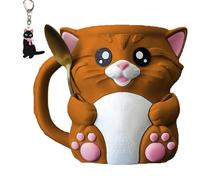Cuddles, The Cat Ice Pint Holder con due slot per cucchiai, riutilizzabile 3D stampato gattino vaschetta porta tazze gelato, a prova di perdite, per gelati, creme e pinte, copertura per regali per gli