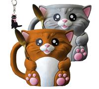 Cuddles, The Cat Ice Pint Holder con due slot per cucchiai, riutilizzabile 3D stampato gattino vaschetta porta gelato, a prova di perdite, per gelati, creme e pinte, copertura per regali per gli