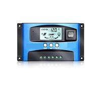 CUDTAPI Controller di Carica Solare MPPT 30A 60A 100A Doppio USB LCD. Display Auto 1. 2 V 24V. Regolatore del Caricabatterie del Pannello di cella Solare con carico(30A)